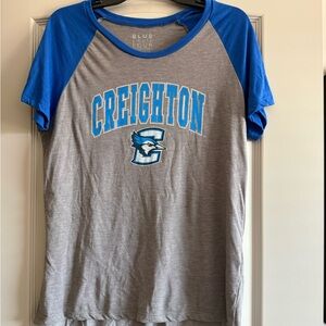 Women’s Creighton BlueJays Blue and Gray T-Shirt Size Large